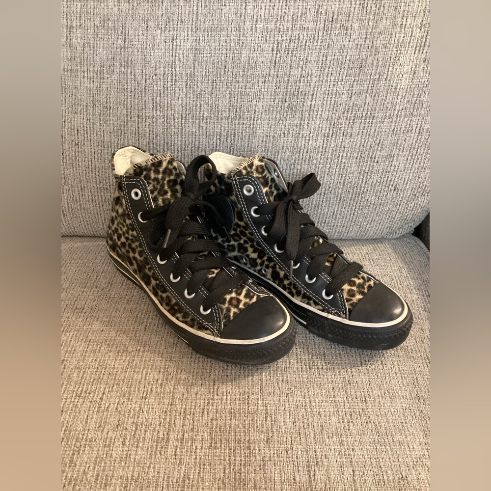 Converse Leopard Print High-Top Sneakers